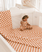 Massy Checker Swaddle | Clay Swaddling Blankets Bohemian Mama The Label 