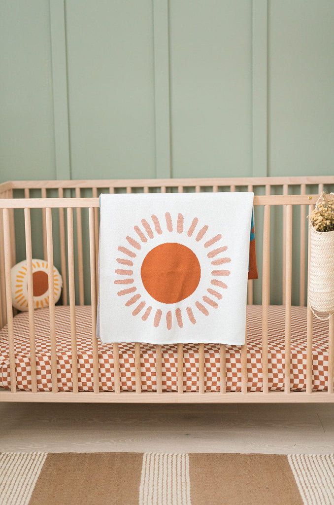 Checker Crib Sheet | Clay Swaddling Blankets Bohemian Mama The Label 