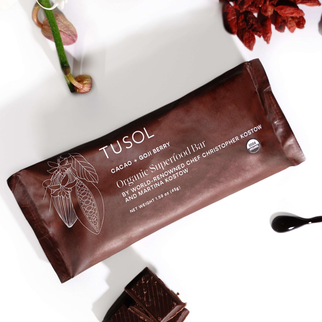 Organic Cacao + Goji Berry Superfood Bar (8 Pack) by TUSOL Wellness TUSOL Wellness 