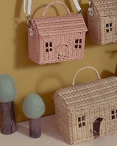 Holdie Fold Dollhouse, Casa Clutch Pink Rattan