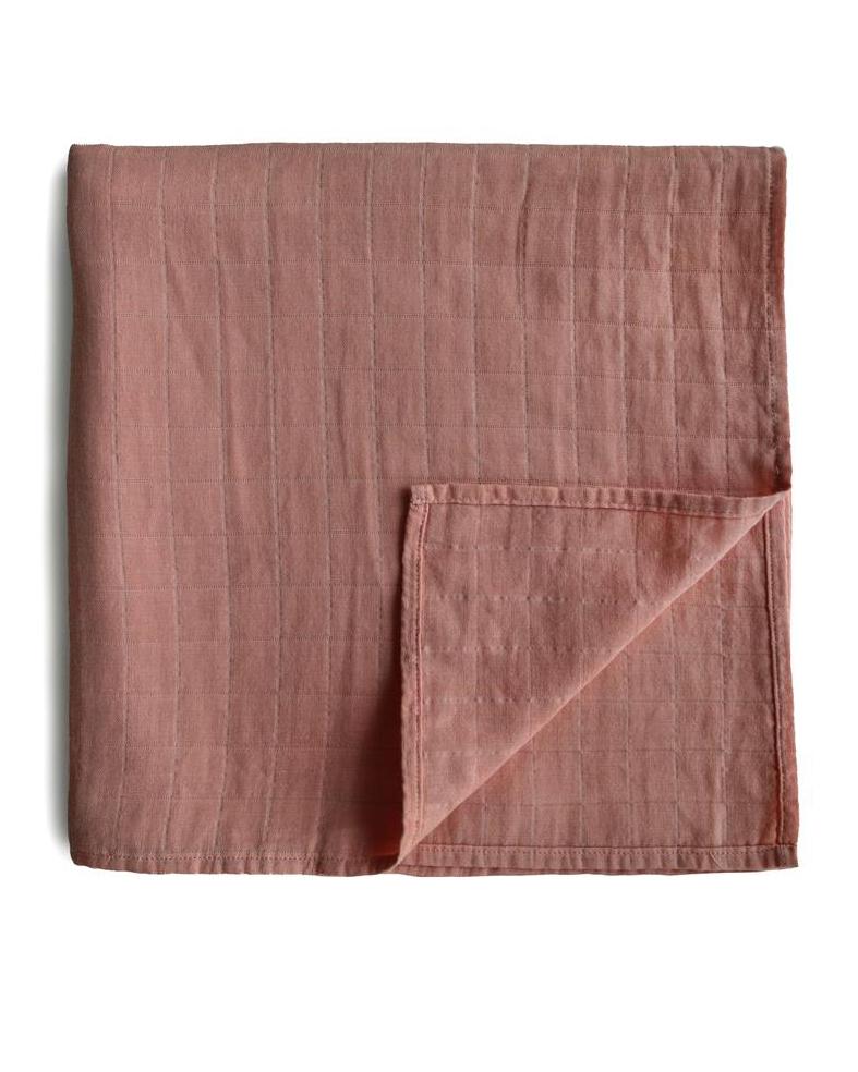 Muslin Swaddle Blanket Organic Cotton (Cedar) | Mushie - Baby Swaddles + Bedding