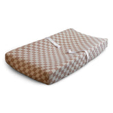 Changing Pad Cover | Natural Check | Mushie - Baby Accessories