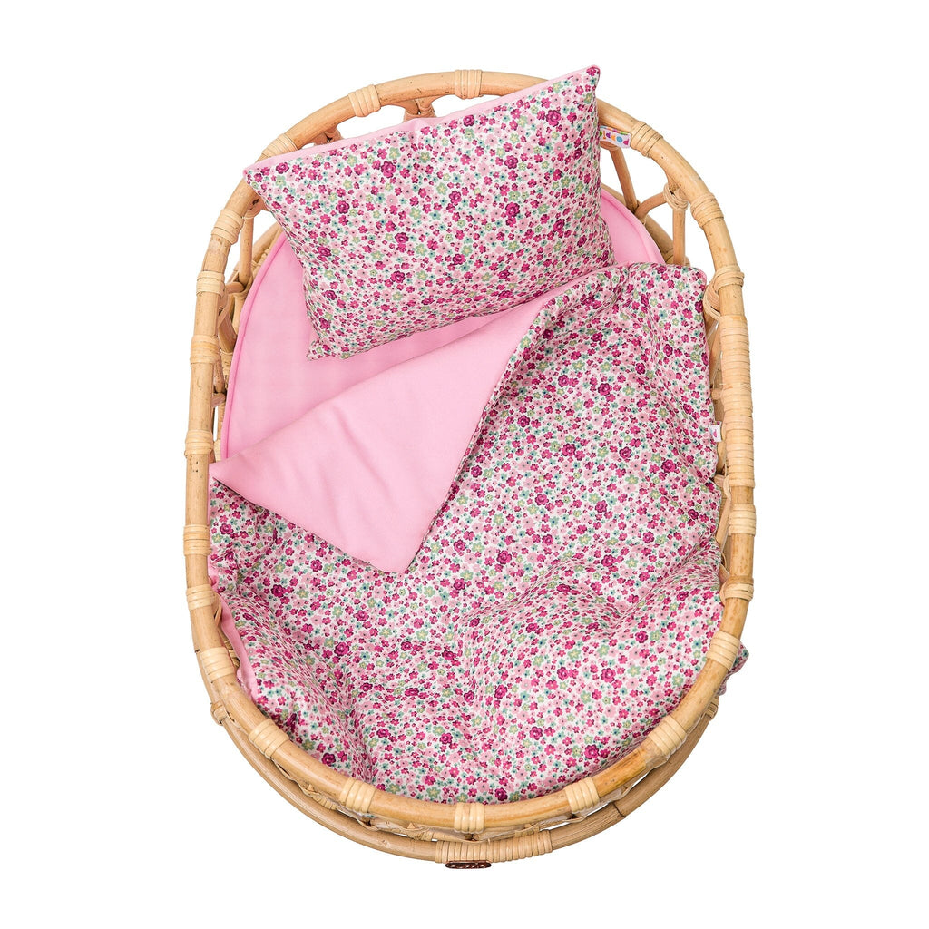 Poppie Crib + Bedding Set Toy Poppie Toys Pink/Meadow 