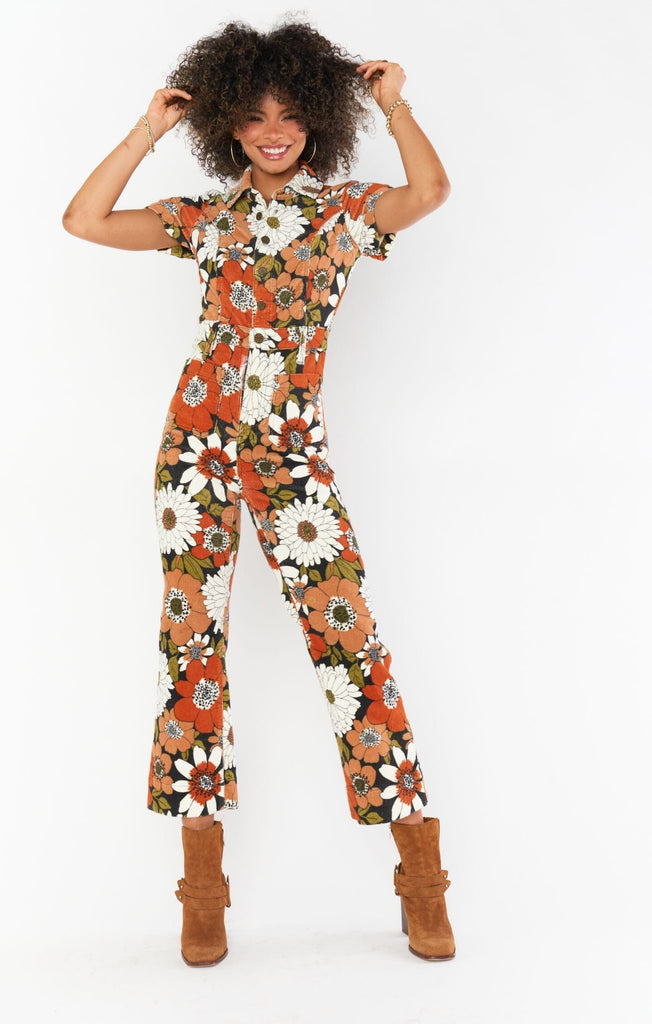 Cropped Everhart Jumpsuit | Hutton Floral Corduroy | Show Me Your Mumu - Women's Clothing