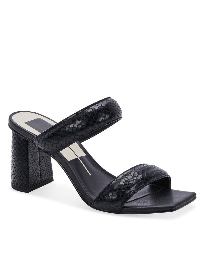Pascoe Heels | Black Embossed Stella | Dolce Vita - Women's Footwear