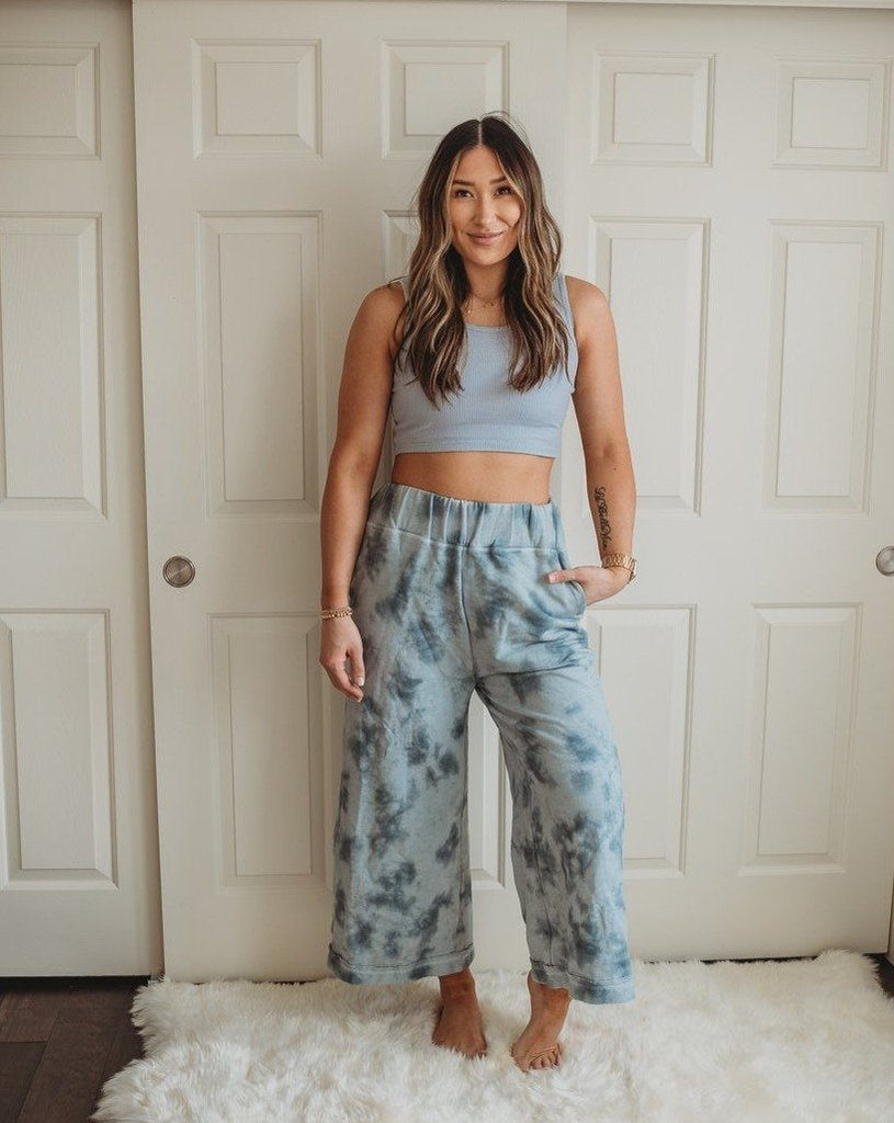 High-waisted Wide Leg Pant - Ocean Mist | Bohemian Mama The Label - Women's Clothing