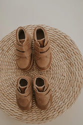 Leather High Top Sneaker | Color 'Aged Camel' | Soft Sole | Consciously Baby Shoes