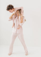 Womens Pink Gingham Pajama Set by Loocsy Loocsy 