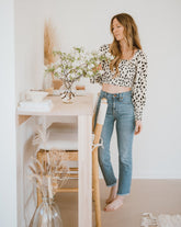 Smocked Cropped Top - Spots Dots | Bohemian Mama - Women's Clothing
