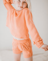 Highwaisted Shorts - Daisy Peach | Bohemian Mama - Kid's Clothing