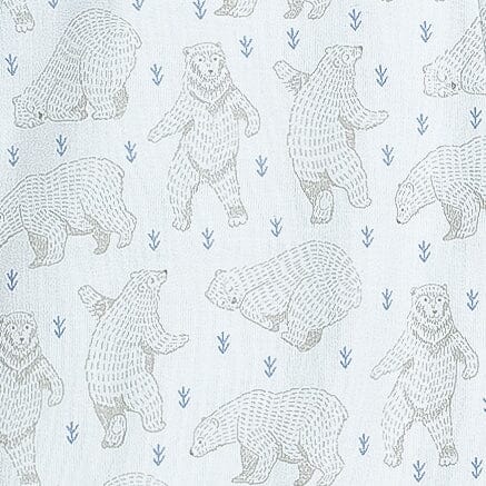 Zipper Footie - Dancing Bears on Baby Blue 100% Pima Cotton by Feather Baby Feather Baby 