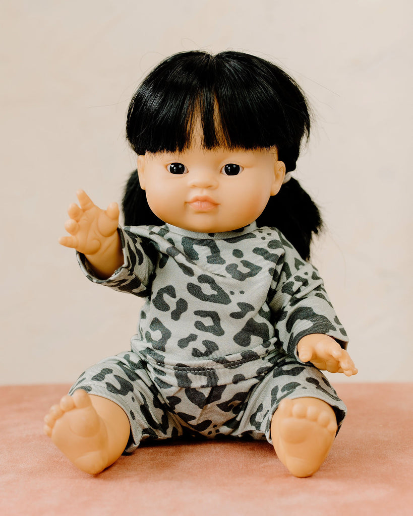 Dollie Top & Pant Sage Spots Bundle | Bohemian Mama Littles - Doll Clothing