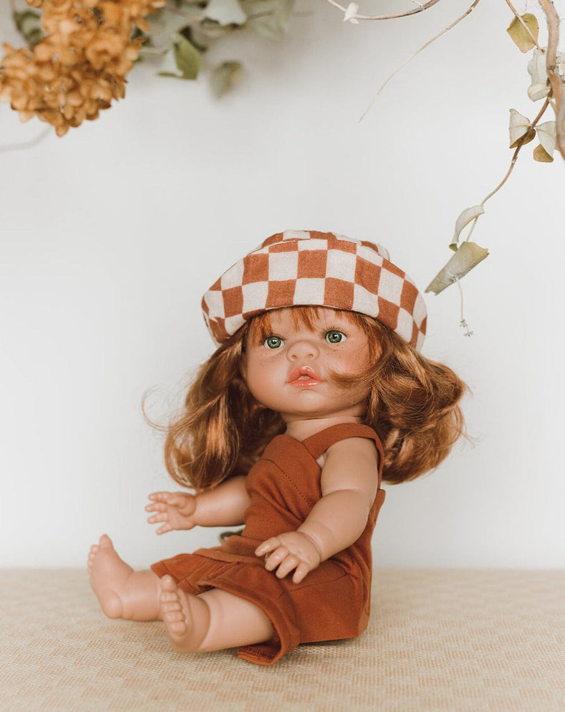 Dress and Bucket Hat Bundle | Clay Checker | Bohemian Mama Littles - Doll Clothing