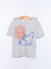 Sun and The Dog Tee in Blue Stripe from Wander & Wonder for Kids
