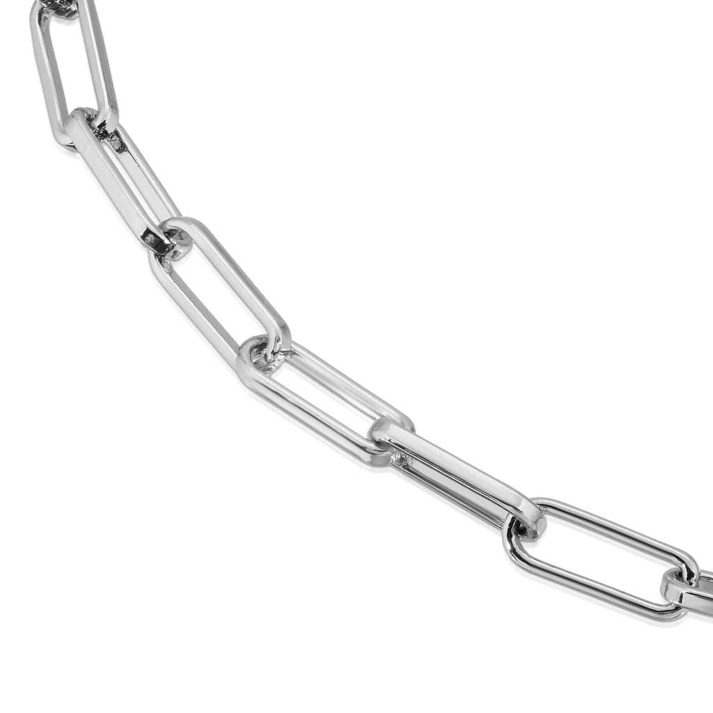 Silver Double Elongated Link Chain Necklace by eklexic eklexic 16" & 18" 