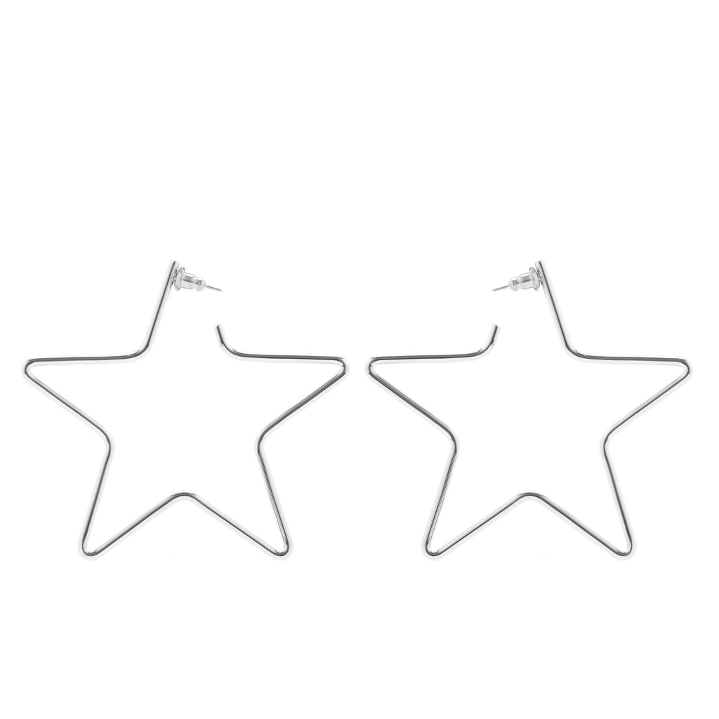 Large Full Star Earrings by eklexic eklexic SILVER 