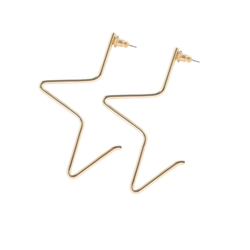 Large 1/2 Star Earrings by eklexic eklexic GOLD 