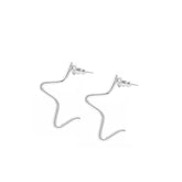 Small 1/2 Star Earrings by eklexic eklexic SILVER 