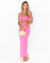 Elle Skirt | Hot Pink Rib Knit | Show Me Your Mumu - Women's Clothing