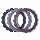 Flower Teething Bracelet 3-Pack (Steel/Dove Gray/Stone)