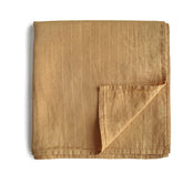 Muslin Swaddle Blanket Organic Cotton (Fall Yellow) Blankets + Swaddles Mushie 