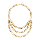 Triple Layer Curb Chain Necklace by eklexic eklexic GOLD 