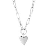 Heart Pendant Necklace by eklexic eklexic 16" SILVER 