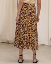 Hazel Leopard Slip Midi Skirt - Cognac | Kivari - Women's Clothing