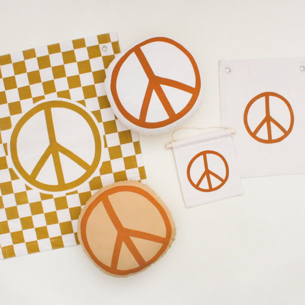 checkered peace sign banner Wall Hanging Imani Collective 