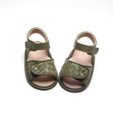 Leather Woven Sandal | Color 'Cactus' | Hard Sole Shoes Consciously Baby Shoes 