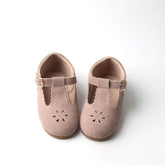 Suede Petal T-Bar | Color 'Plum' | Consciously Baby Shoes