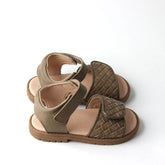 Leather Woven Sandal | Color 'Cactus' | Hard Sole Shoes Consciously Baby Shoes 