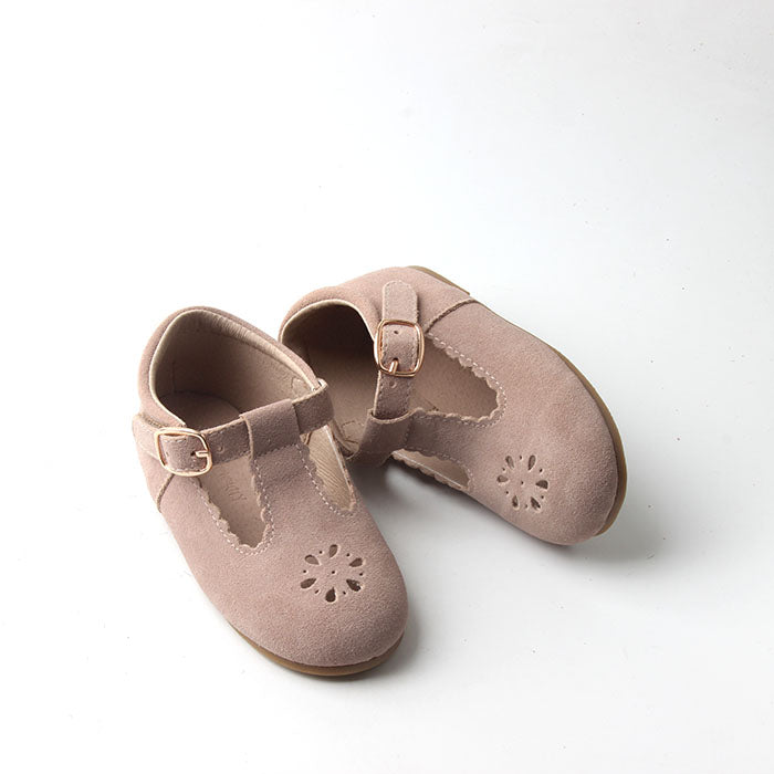 Leather Petal T-Bar | Color 'Plum' | Soft Sole | Consciously Baby Shoes