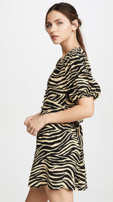 Ilia Mini Dress in Amaia Zebra Print Pale Yellow by Faithfull The Brand | Dresses