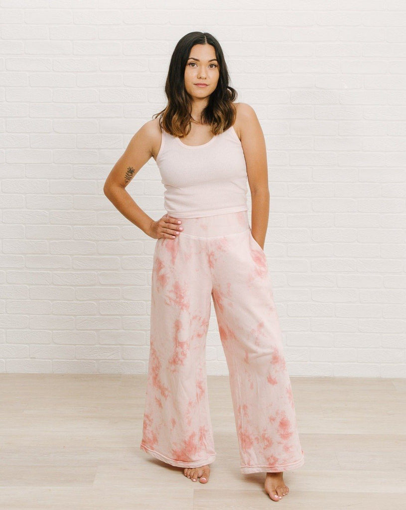 High-waisted Wide Leg Pant - Pink Sand | Bohemian Mama The Label - Women's Clothing