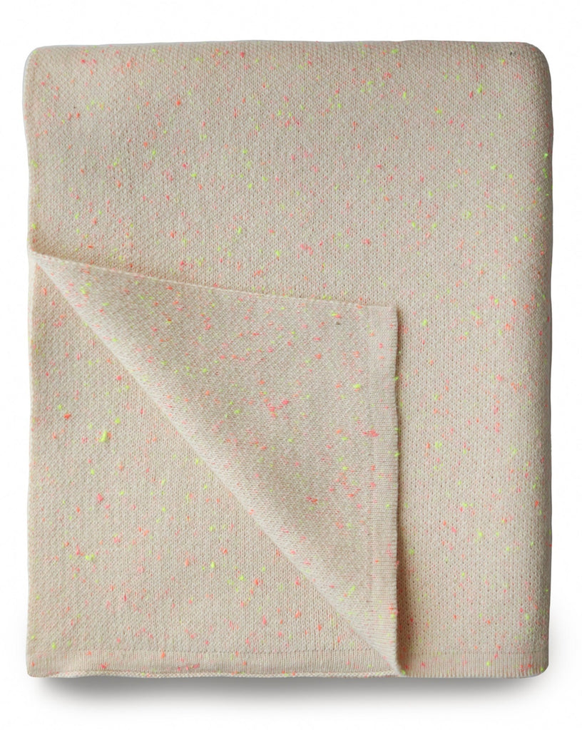 Knitted Confetti Baby Blanket (Peach) Bedding Mushie 