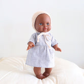 MiniKane Little African Baby Girl Doll - Blue Eyes