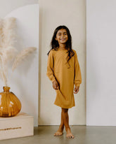 Littles Organic Lounge Dress - Tumeric| Bohemian Mama - Children's Clothing