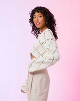 Logan Sweater Top | Ivory | Line and Dot - Women's Clothing