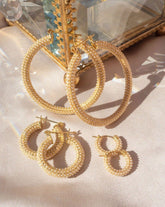 Luv AJ | Pave Amalfi Hoops - Pearl & Gold | Womens Jewelry | Earrings
