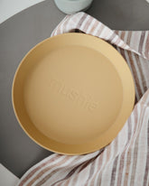 Round Dinnerware Plates, Set of 2 (Mustard) | Mushie - Baby's and Toddler's Tableware