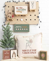 Mistletoe Vibes Square Pillow | Bohemian Mama Holiday Home Decor