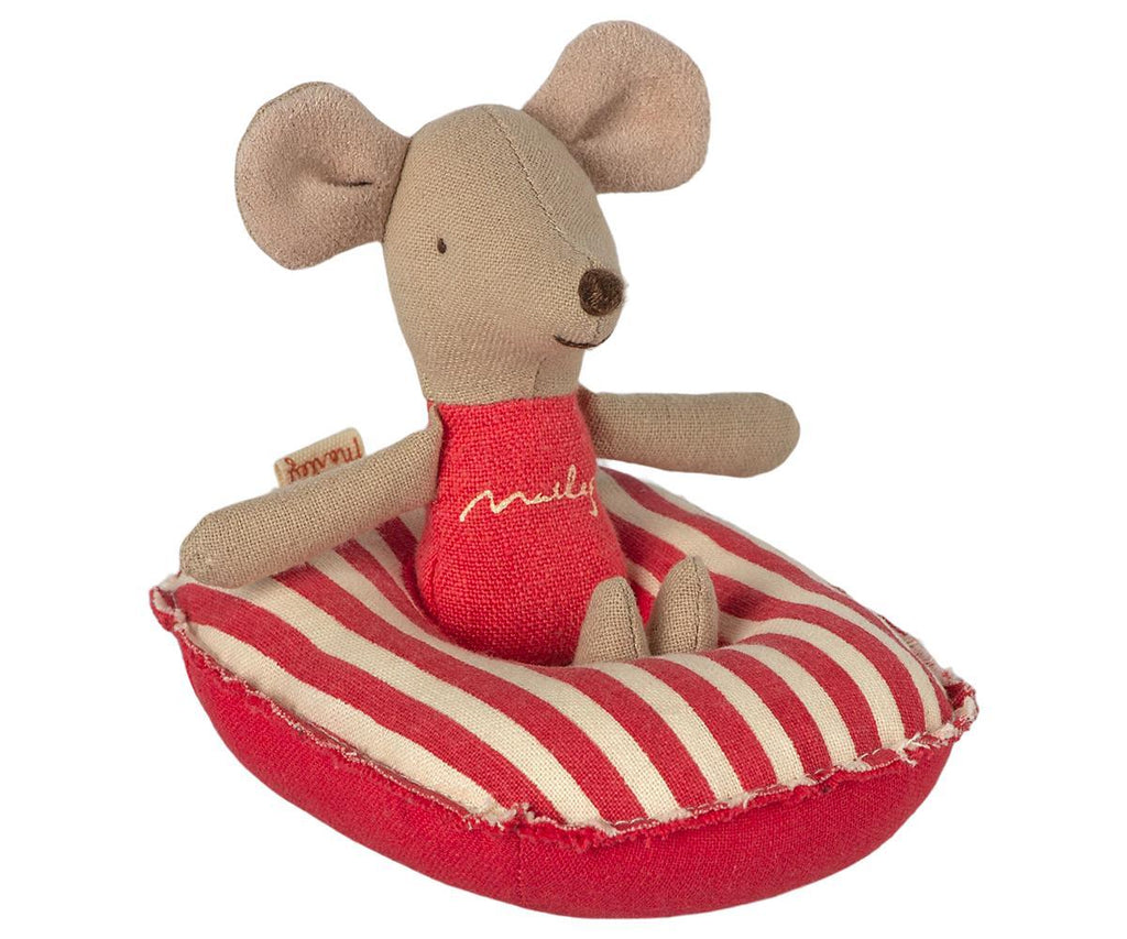 Maileg Rubber Boat Small Mouse Red Stripe