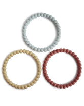 Pearl Teething Bracelet 3-Pack (Mellow/Terracotta/Periwinkle) | Mushie - Baby's and Toddler's Feeding Accessories