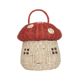 Mushroom Basket | Red | Olli Ella - Kid's Bags and Toy Storage