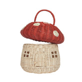 Mushroom Basket | Red | Olli Ella - Kid's Bags and Toy Storage