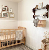 Liberty 3-in-1 Convertible Spindle Crib with Toddler Bed Conversion Kit | Natural Crib NAMESAKE 