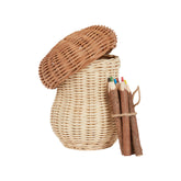 Porcini Mushroom Basket with Twig Pencils