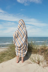 Raita Hooded Towel - Caramel / Optic Blue OYOY 