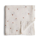 Organic Cotton Muslin Swaddle Blanket | Boats | Mushie - Baby Feeding Accessories